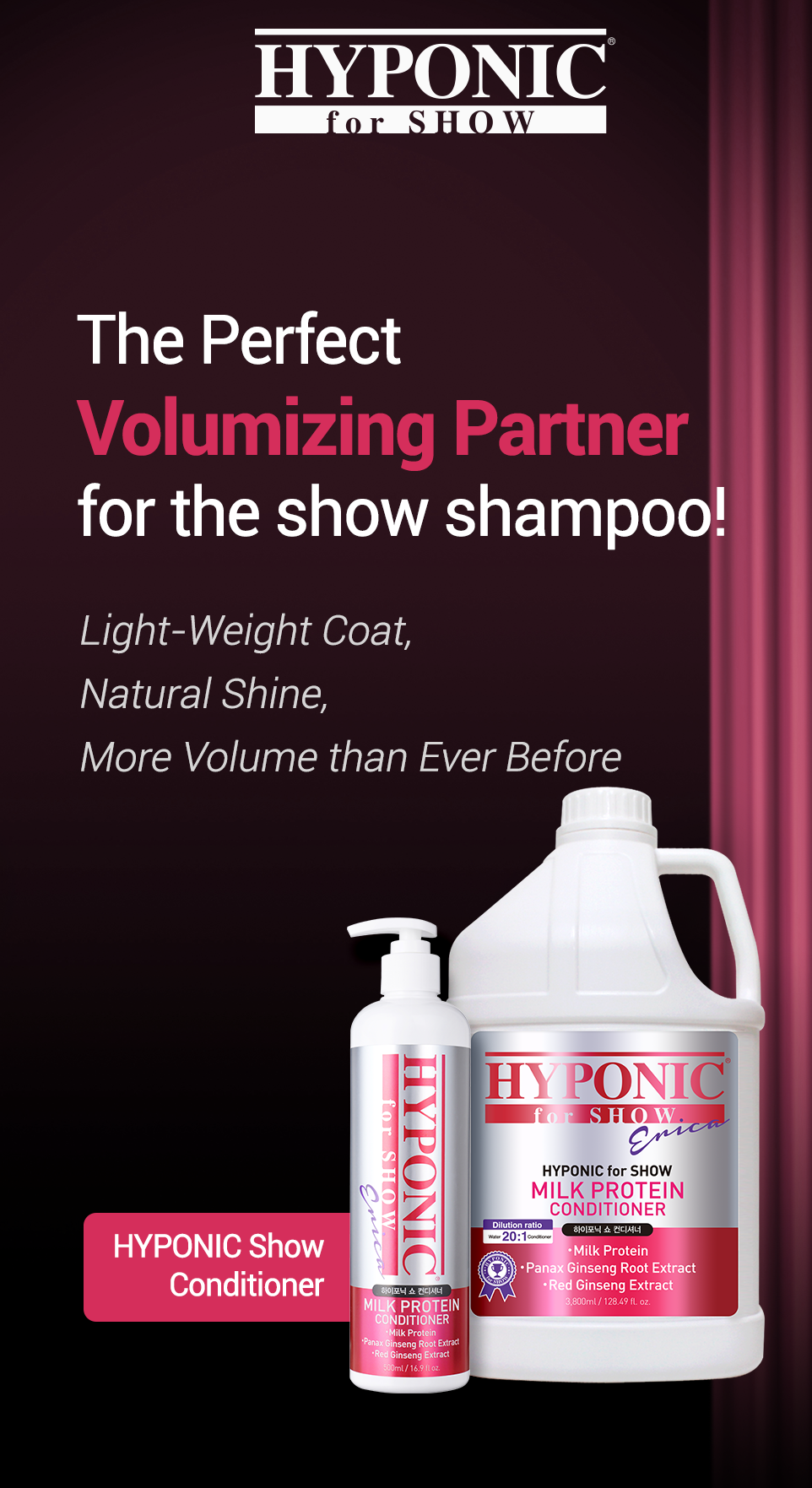 HYPONIC for SHOW - Milk Protein Conditioner 3.8L EXP 03.2026