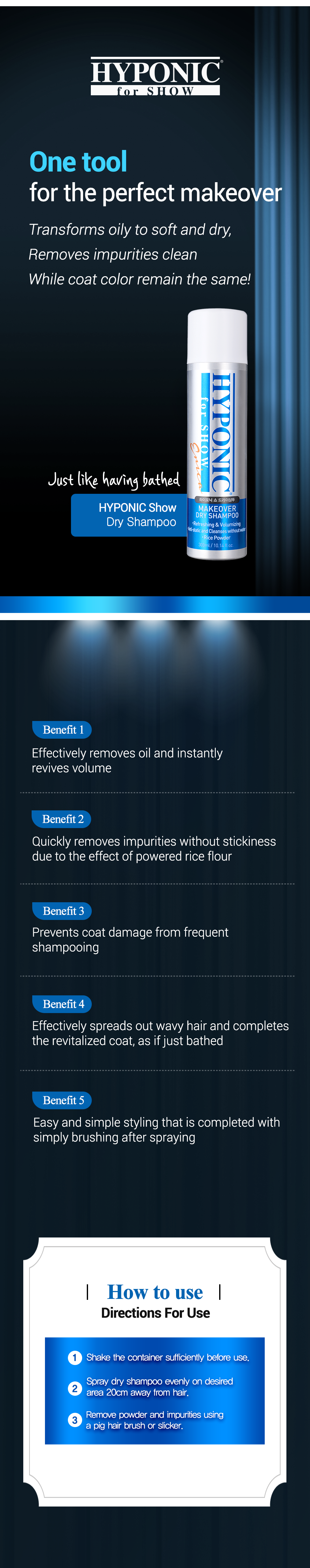 Hyponic Show Dry shampoo data sheet
