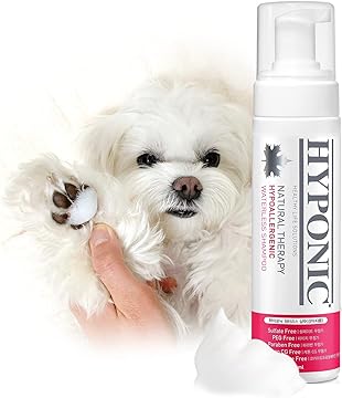 HYPONIC Hypoallergenic Waterless Pet Shampoo – 190ml Natural, Chemical-Free Pet Shampoo for Sensitive Pets